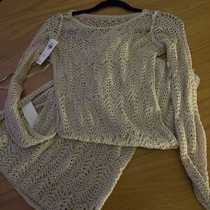 Abercrombie Cream Crochet Cover Up - NWT XS